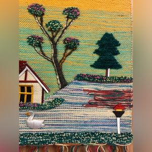Medium Vintage Handmade Wool Tapestry